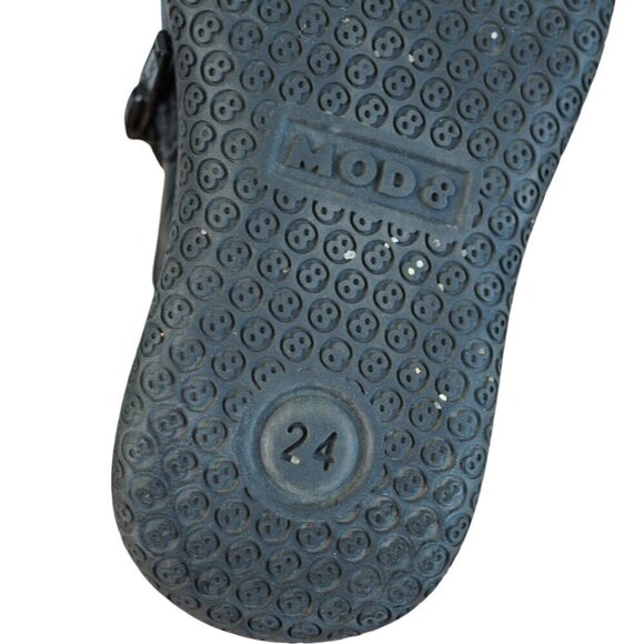 Mod8 Girls Leather Flower Black Boots Size 24/‎ 8.5 - Picture 8 of 8